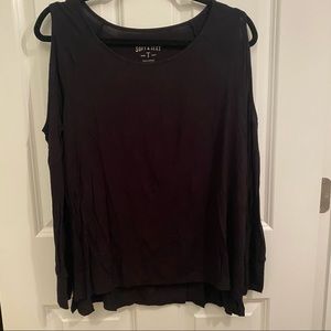 Black cold shoulder top